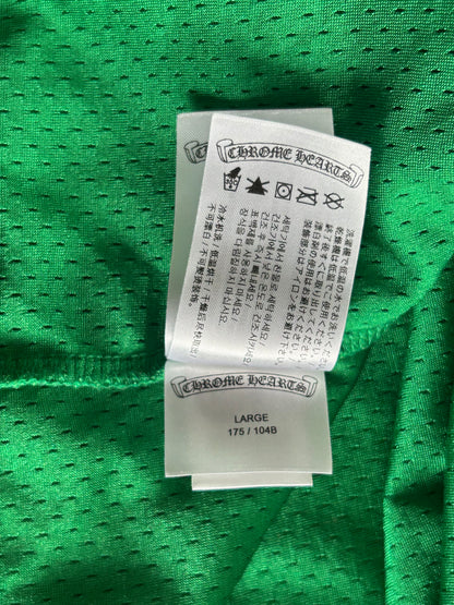 Chrome Hearts Green & Yellow Logo Mesh Jersey T-Shirt