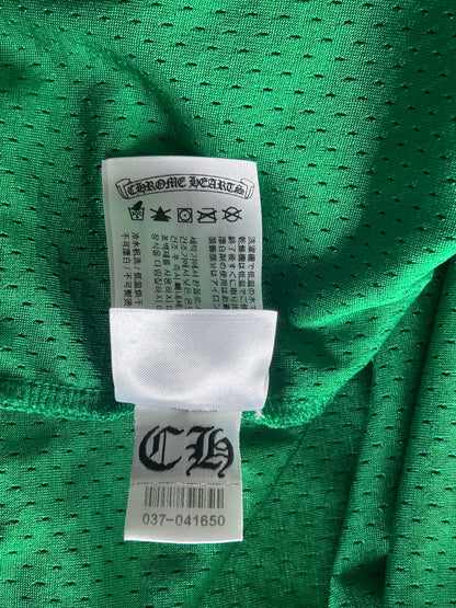 Chrome Hearts Green & Yellow Logo Mesh Jersey T-Shirt
