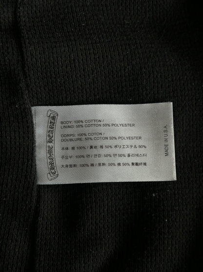 Chrome Hearts Black & White T-Bar Logo Thermal Zip Up Hoodie