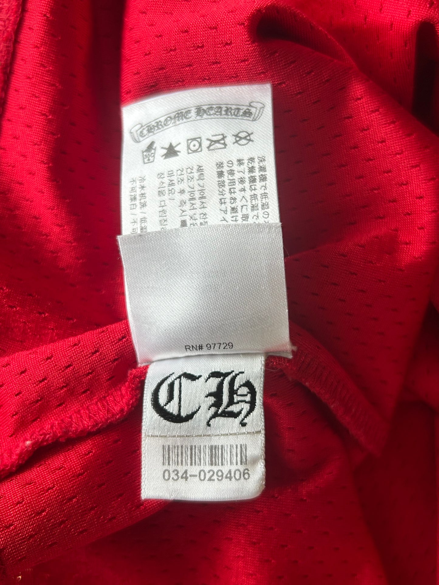 Chrome Hearts Matty Boy Red Form Mesh Jersey T-Shirt