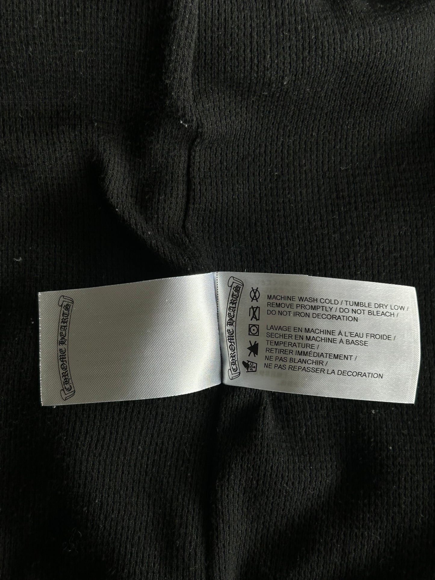 Chrome Hearts Black & White T-Bar Logo Thermal Zip Up Hoodie