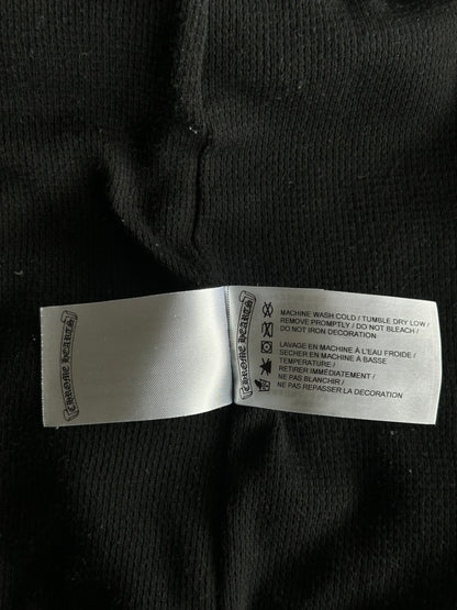 Chrome Hearts Black & White T-Bar Logo Thermal Zip Up Hoodie