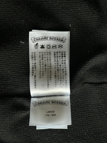 Chrome Hearts Black & White T-Bar Logo Thermal Zip Up Hoodie