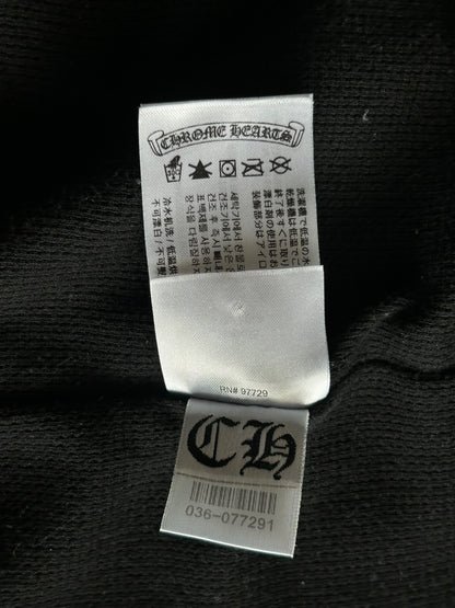 Chrome Hearts Black & White T-Bar Logo Thermal Zip Up Hoodie