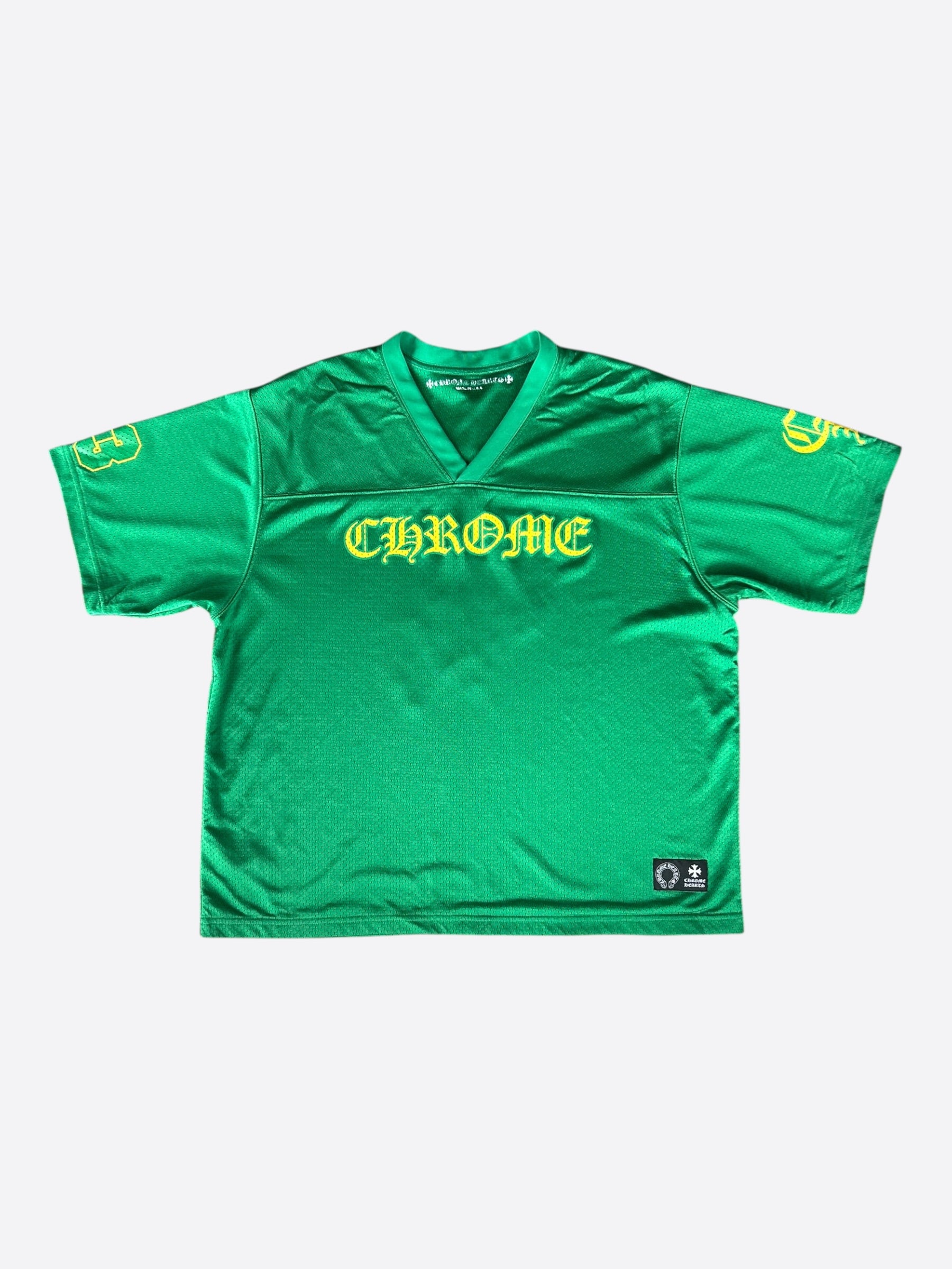 Chrome Hearts Green & Yellow Logo Mesh Jersey T-Shirt – Savonches