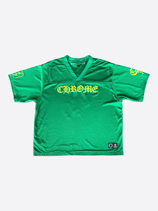 Chrome Hearts Green & Yellow Logo Mesh Jersey T-Shirt