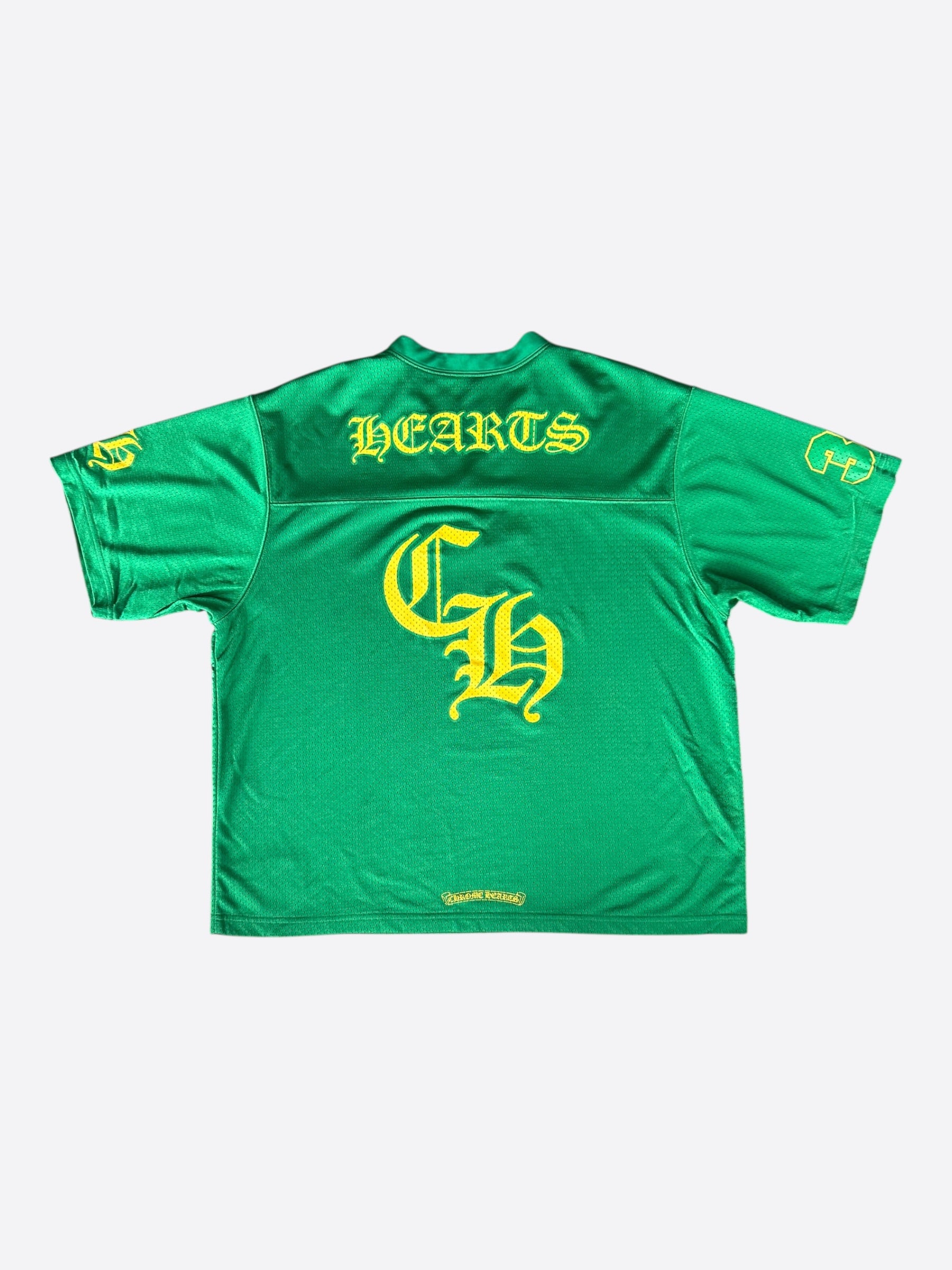 Chrome Hearts Green & Yellow Logo Mesh Jersey T-Shirt – Savonches