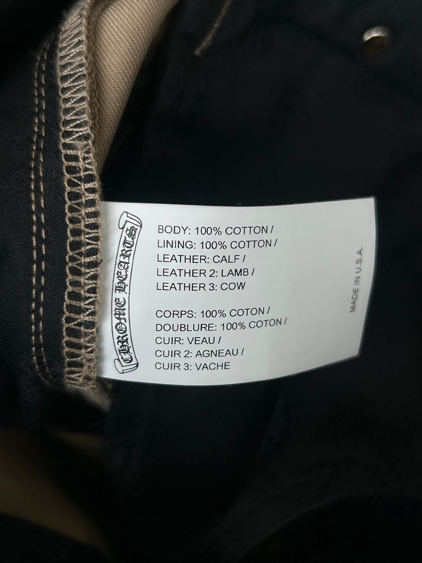 Chrome Hearts Tan Black & Checkered Cross Patch Chino Pants