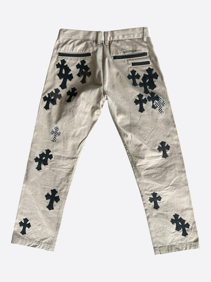 Chrome Hearts Tan Black & Checkered Cross Patch Chino Pants