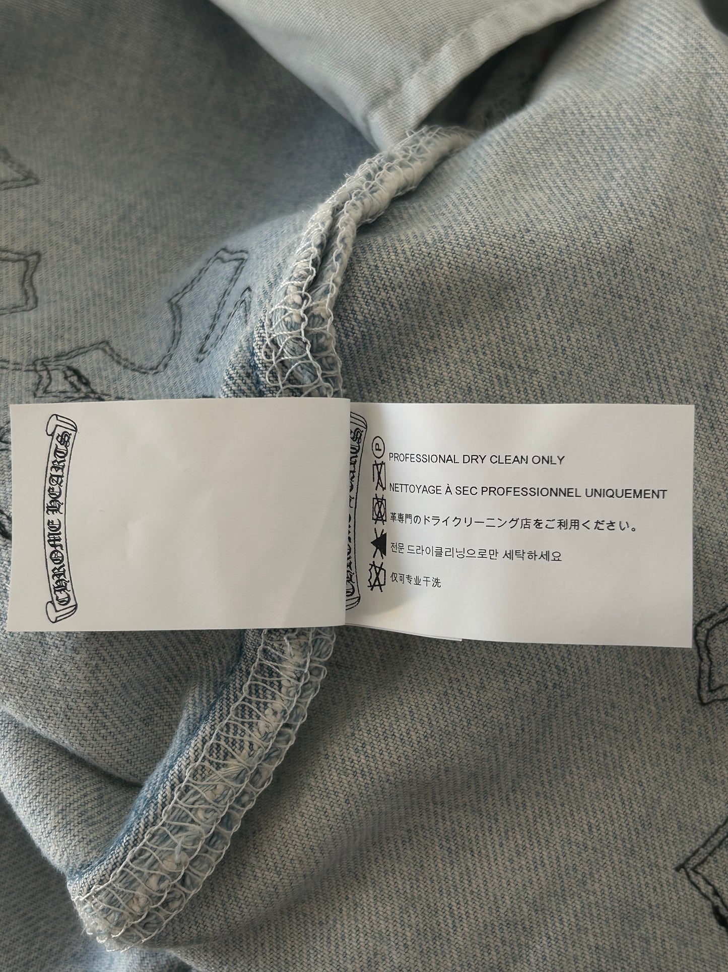 Chrome Hearts Levi's Blue & Black Cross Patch Jeans