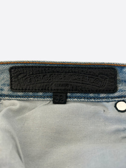 Chrome Hearts Levi's Blue & Black Cross Patch Jeans