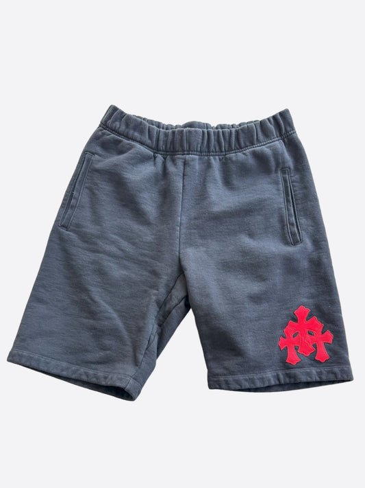 Chrome Hearts Navy & Red Triple Cross Patch Paper Jam Shorts