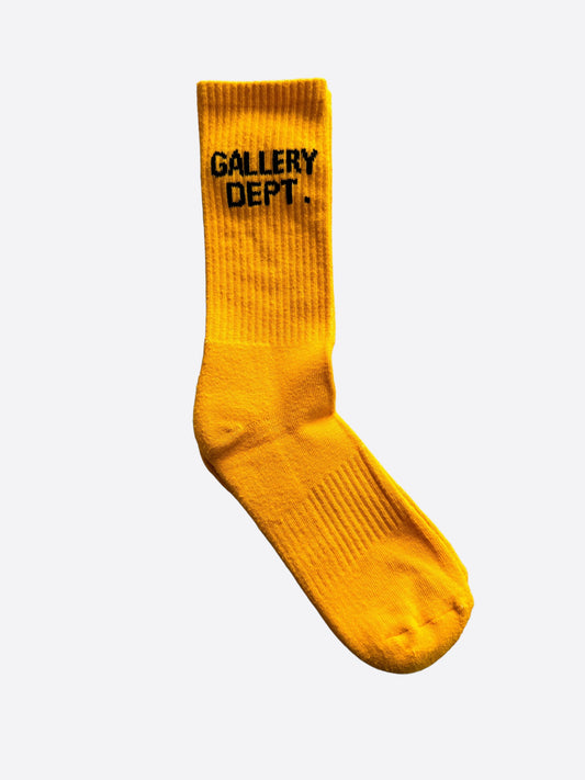 Gallery Dept Yellow & Black Logo Socks