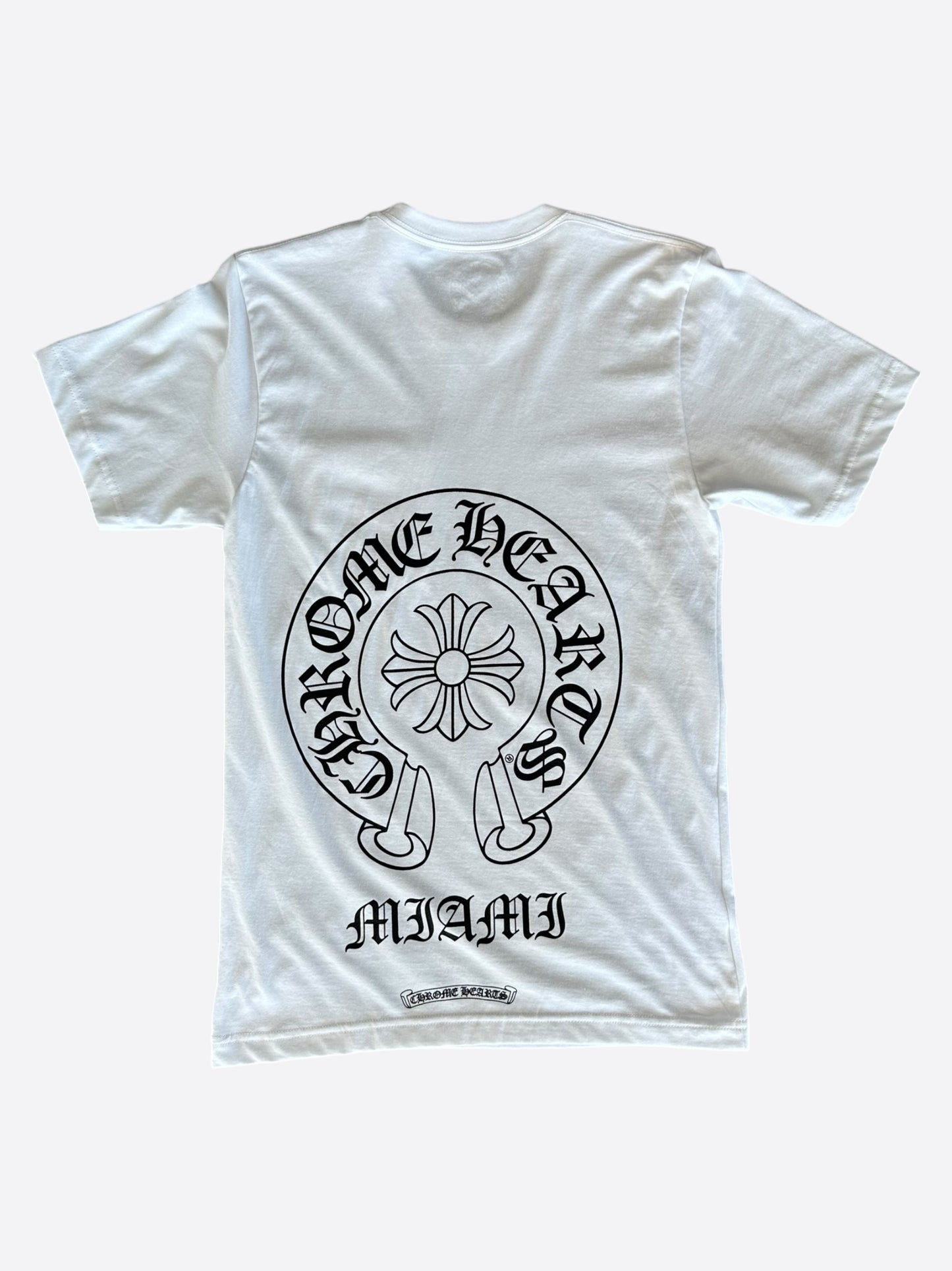 Chrome Hearts White & Black Miami Horseshoe Logo T-Shirt