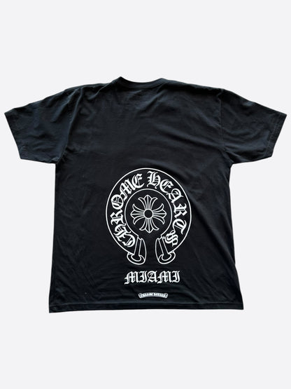 Chrome Hearts Black & White Miami Horseshoe Logo T-Shirt