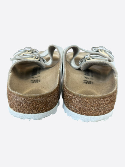 Chrome Hearts White & Silver Gunslinger Birkenstocks