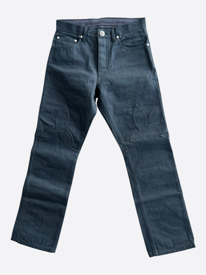 Chrome Hearts Black Fleur Knee Jeans