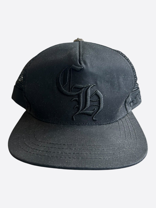 Chrome Hearts Black CH Logo Trucker Hat