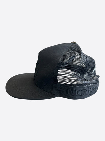 Chrome Hearts Black CH Logo Trucker Hat