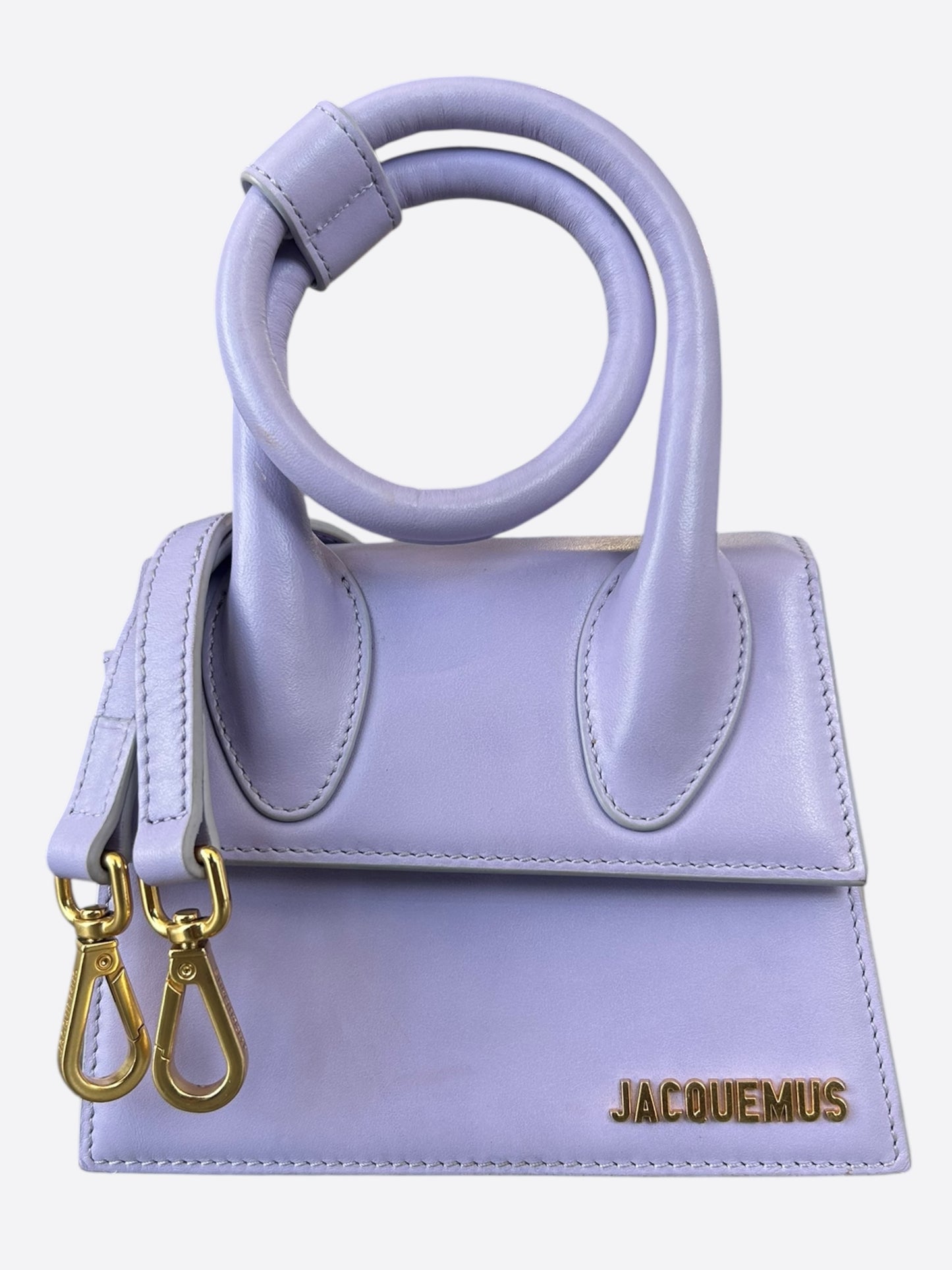 Jacquemus Purple Leather Le Chiquito Noeud Bag