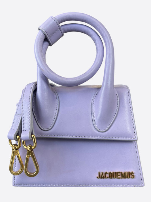 Jacquemus Purple Leather Le Chiquito Noeud Bag