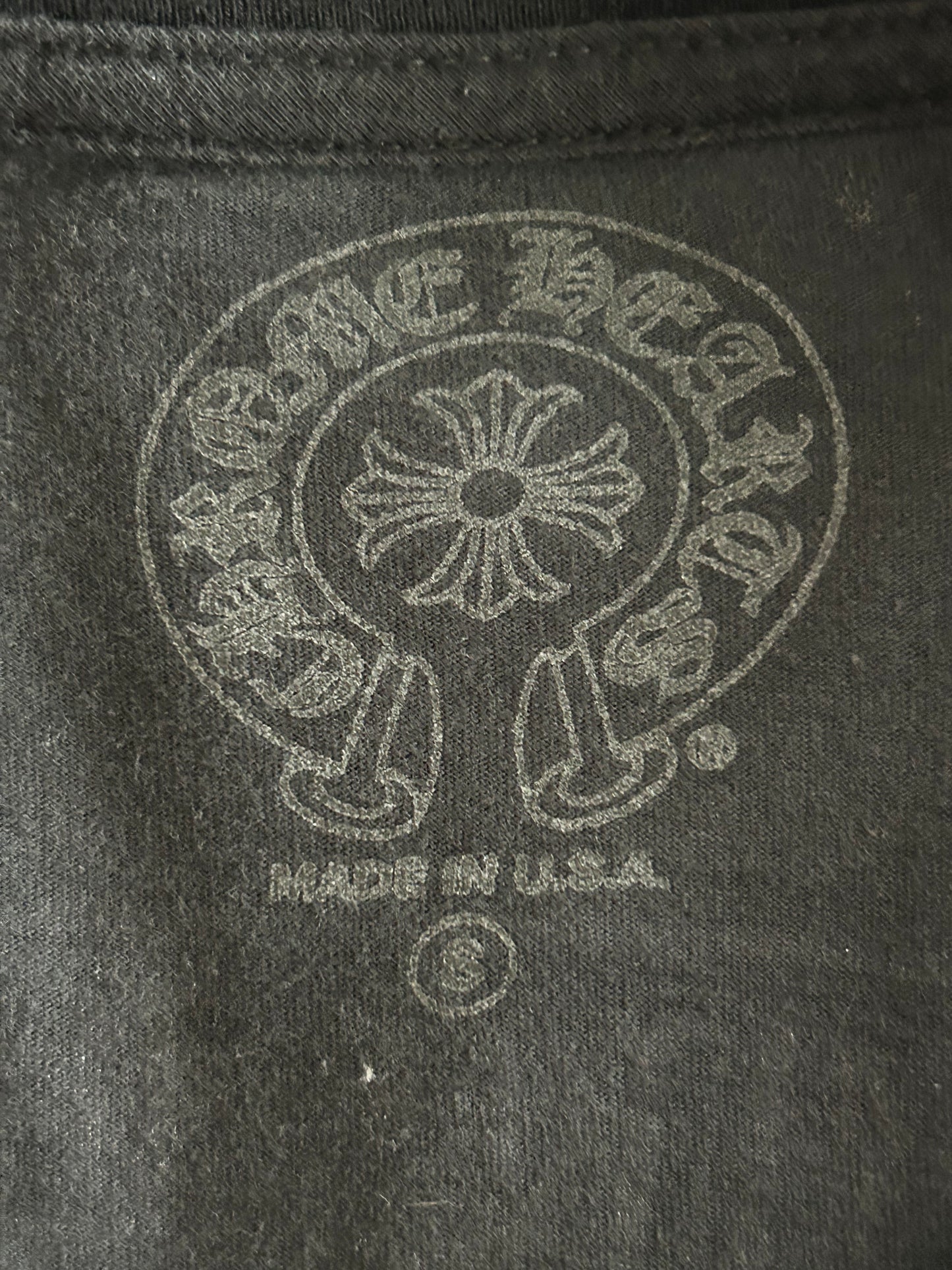 Chrome Hearts Black & White Cemetery Jacquard Horseshoe Logo Longsleeve T-Shirt