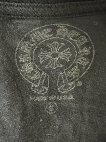 Chrome Hearts Black & White Cemetery Jacquard Horseshoe Logo Longsleeve T-Shirt