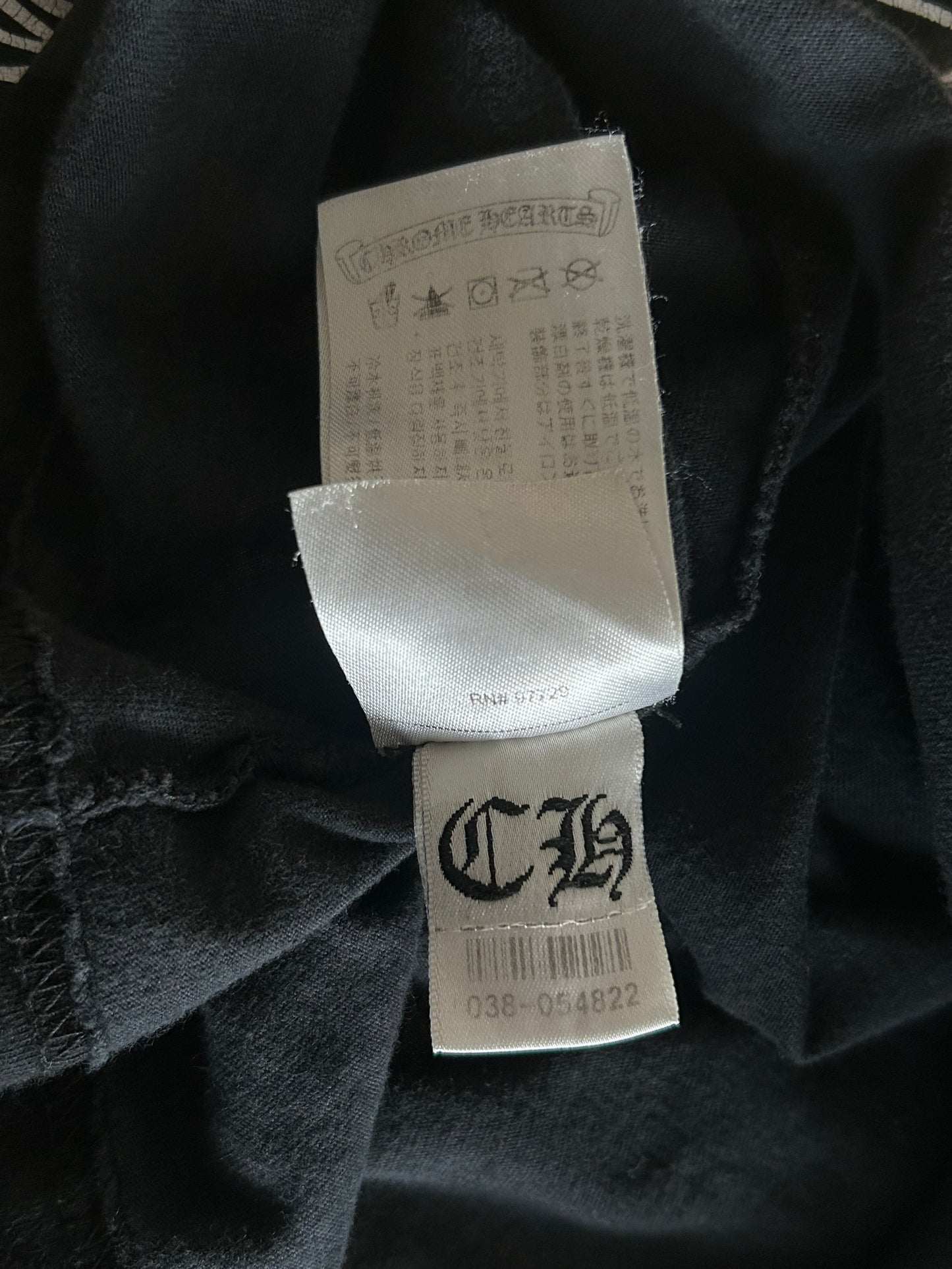 Chrome Hearts Black & White Cemetery Jacquard Horseshoe Logo Longsleeve T-Shirt