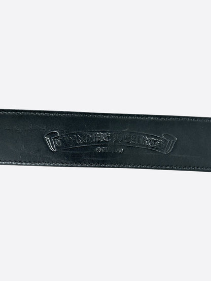 Chrome Hearts Black & Silver Cross Patch Oval Belt