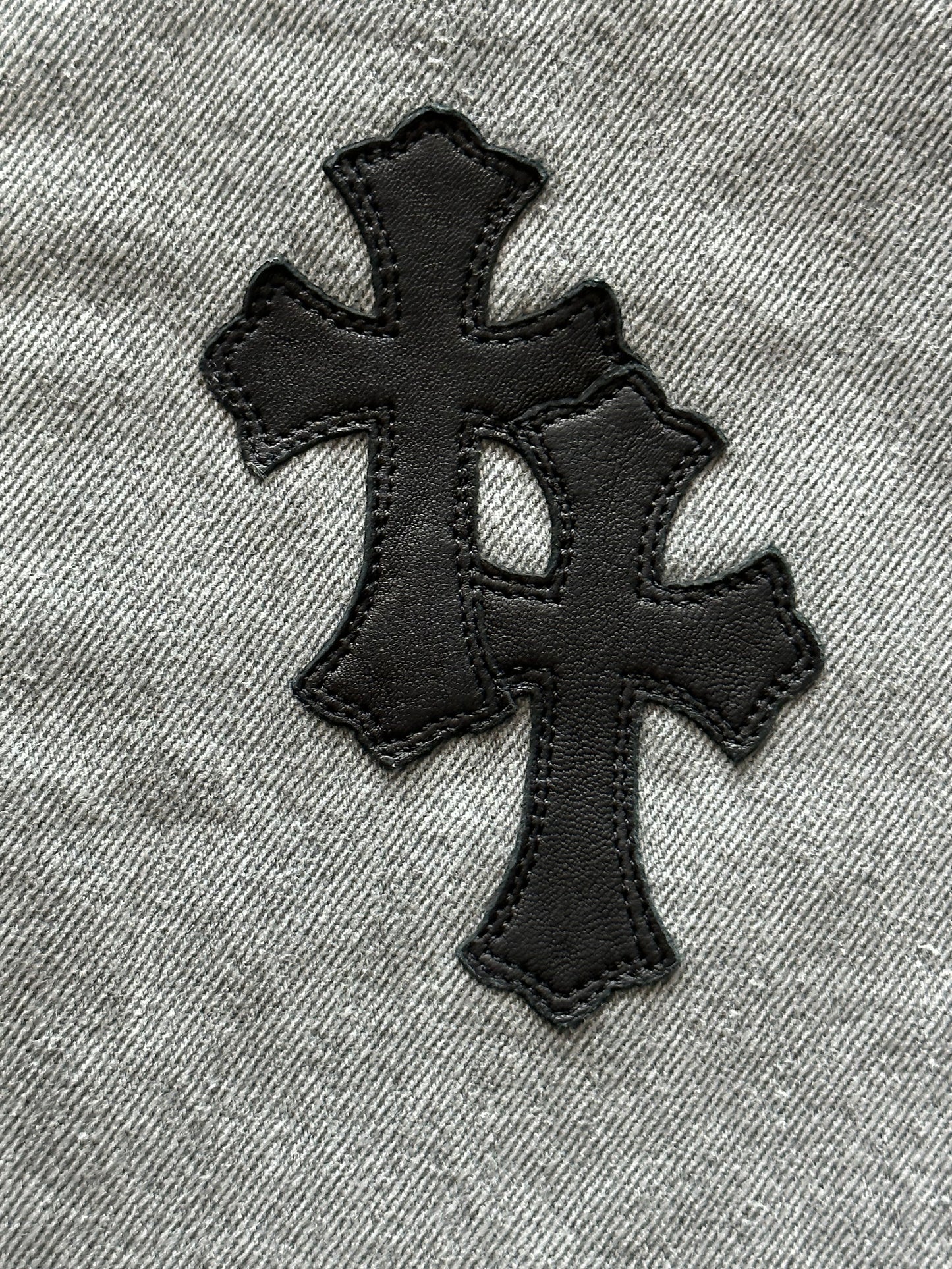 Chrome Hearts Levis Grey & Black Cross Patch Jeans