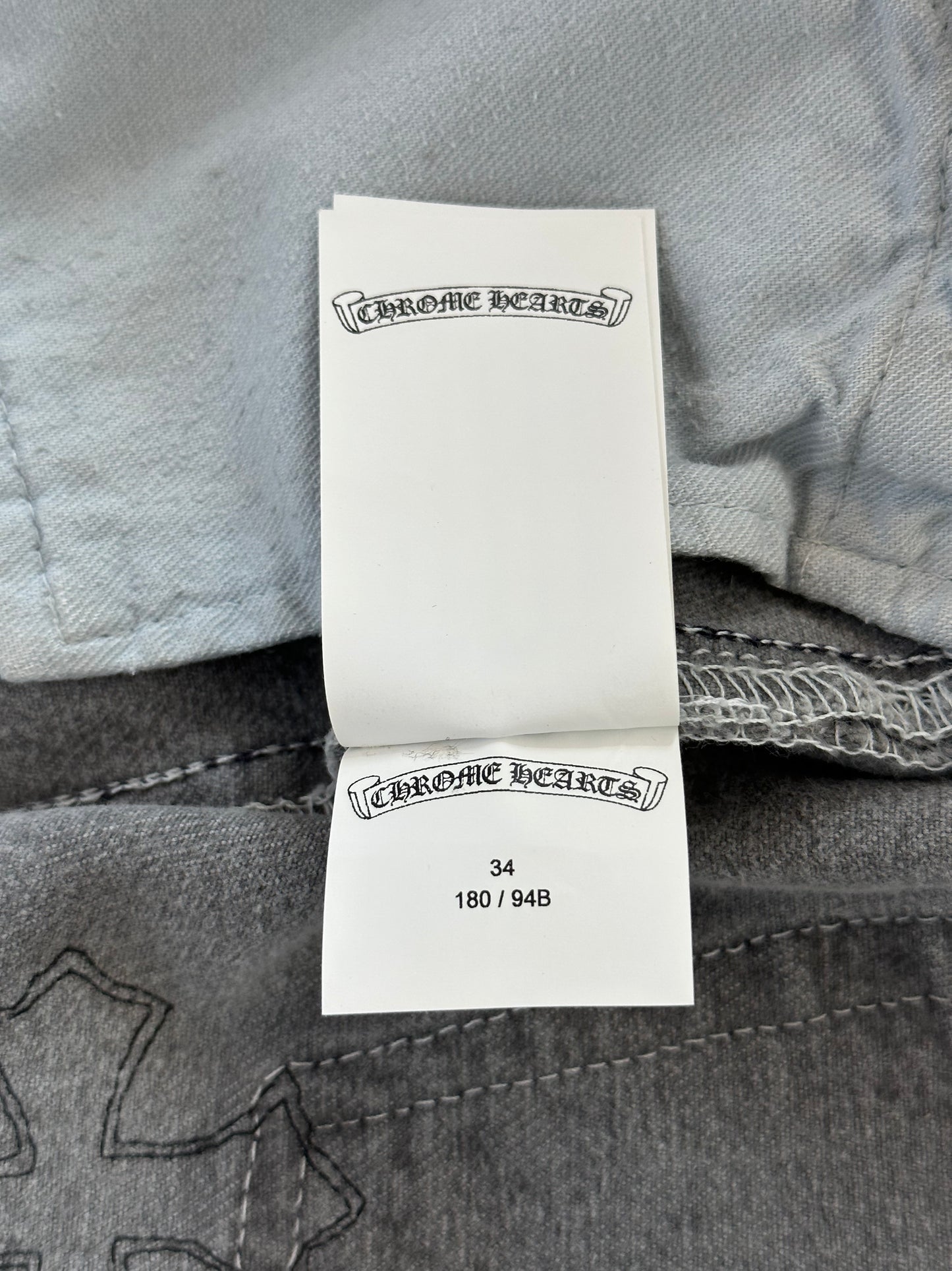 Chrome Hearts Levis Grey & Black Cross Patch Jeans