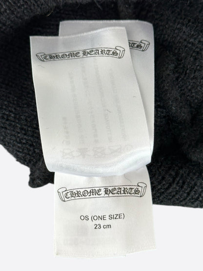 Chrome Hearts Black & White Horseshoe Logo Wool Beanie