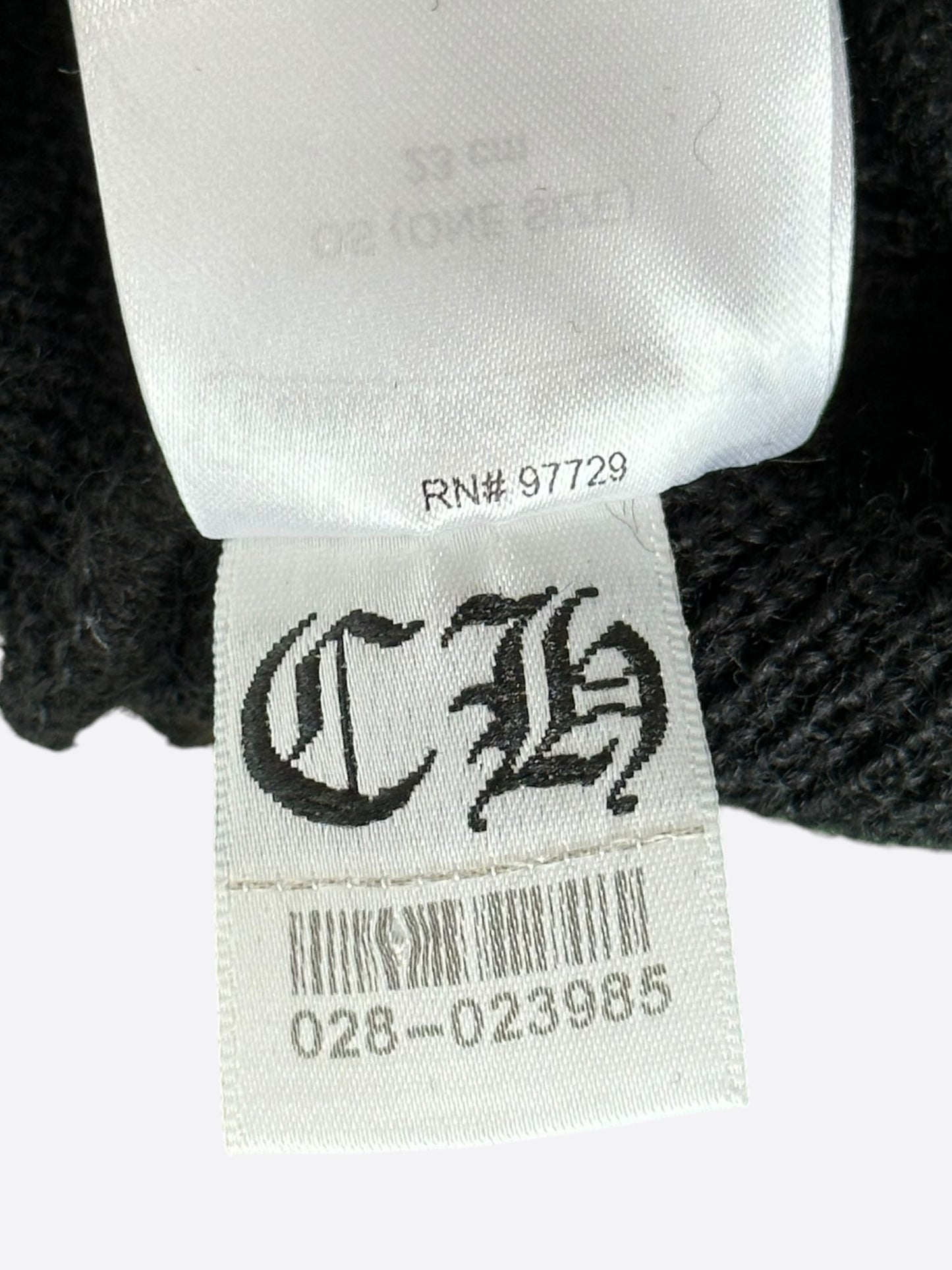 Chrome Hearts Black & White Horseshoe Logo Wool Beanie