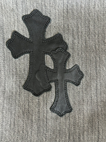 Chrome Hearts Levis Grey & Black Cross Patch Jeans