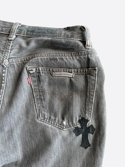 Chrome Hearts Levis Grey & Black Cross Patch Jeans