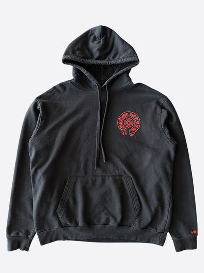 Chrome Hearts Black & Red Online Exclusive Horseshoe Logo Hoodie