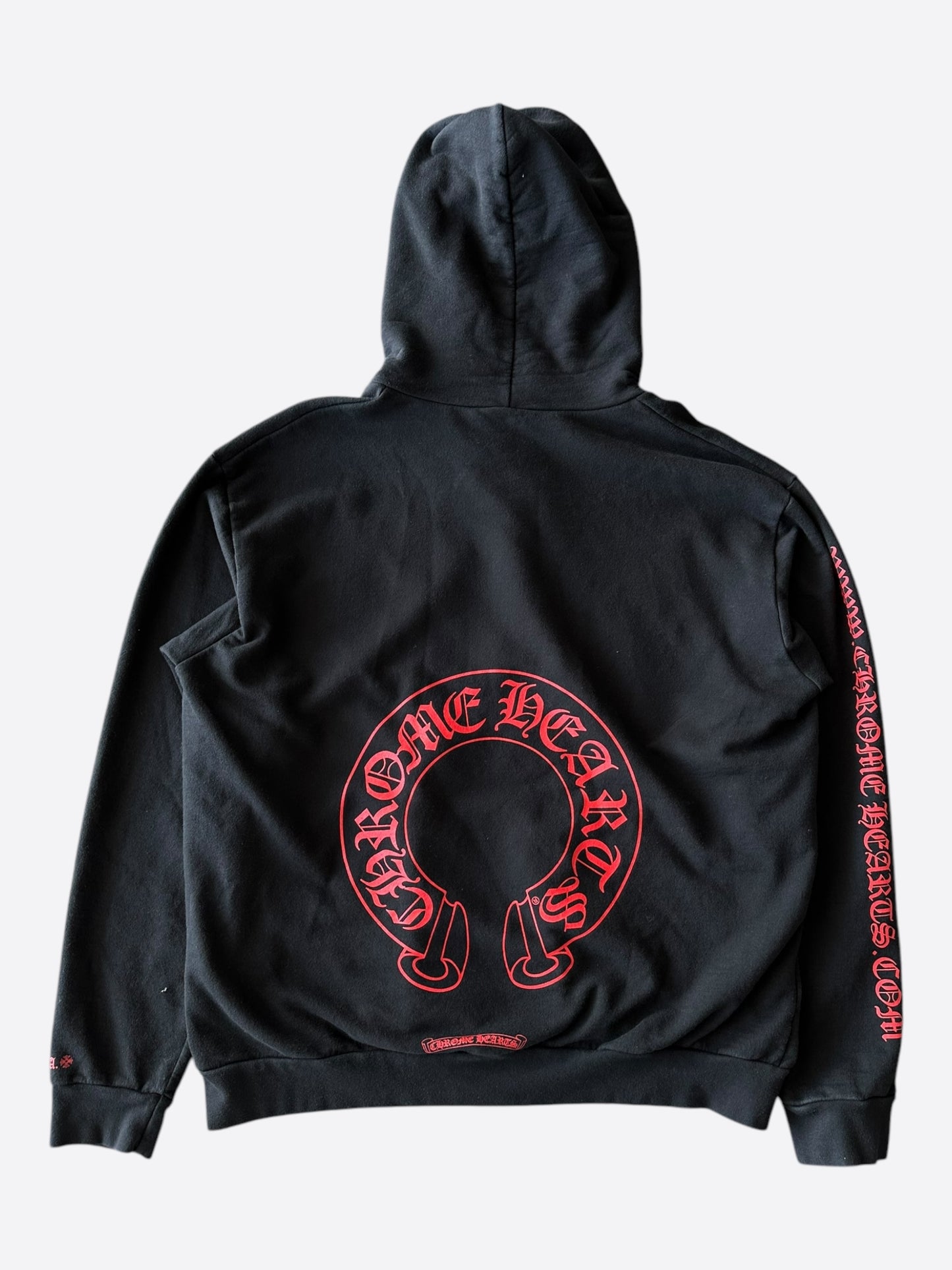 Chrome Hearts Black & Red Online Exclusive Horseshoe Logo Hoodie