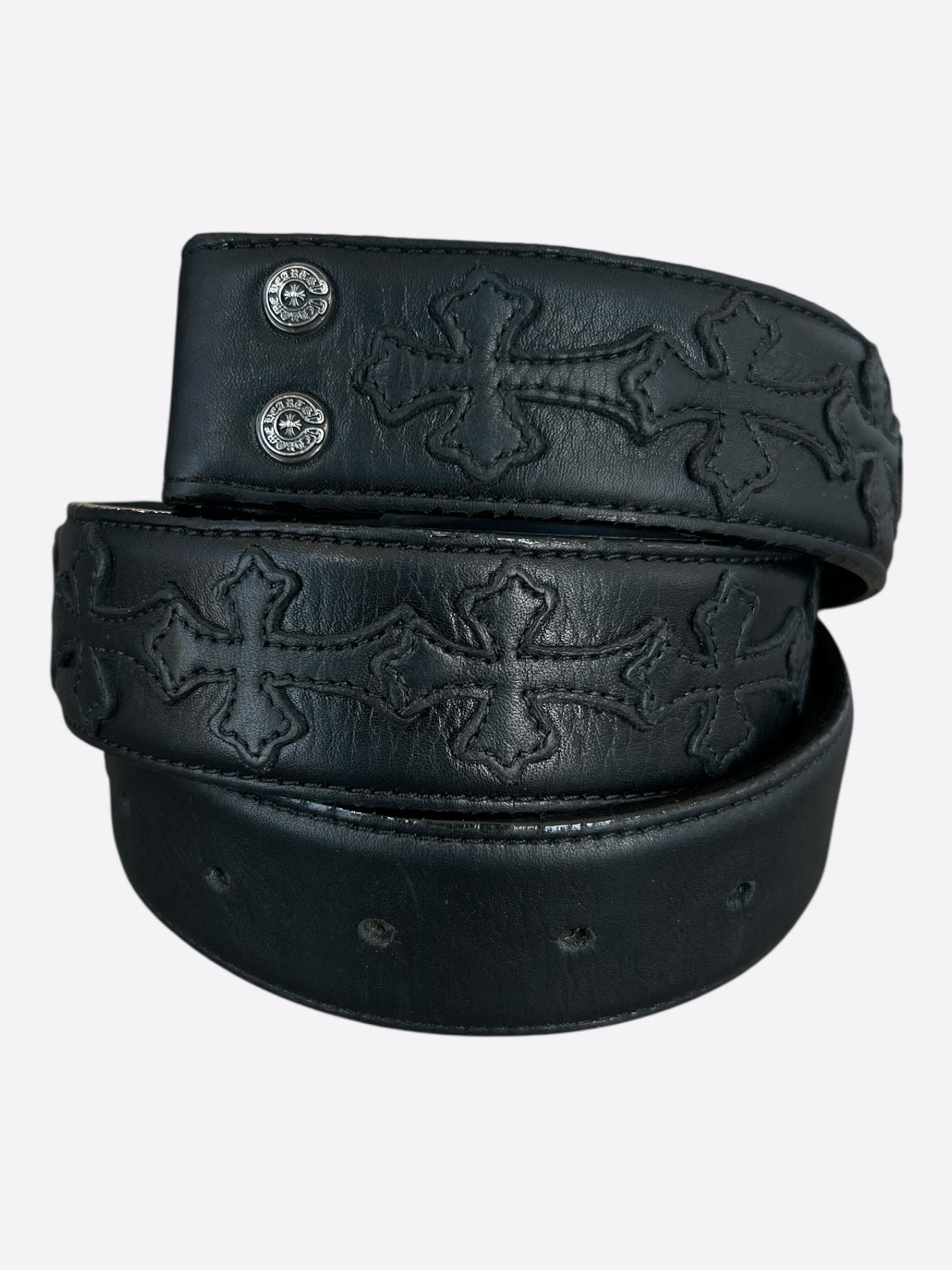 Chrome Hearts Black Cross Patch Belt