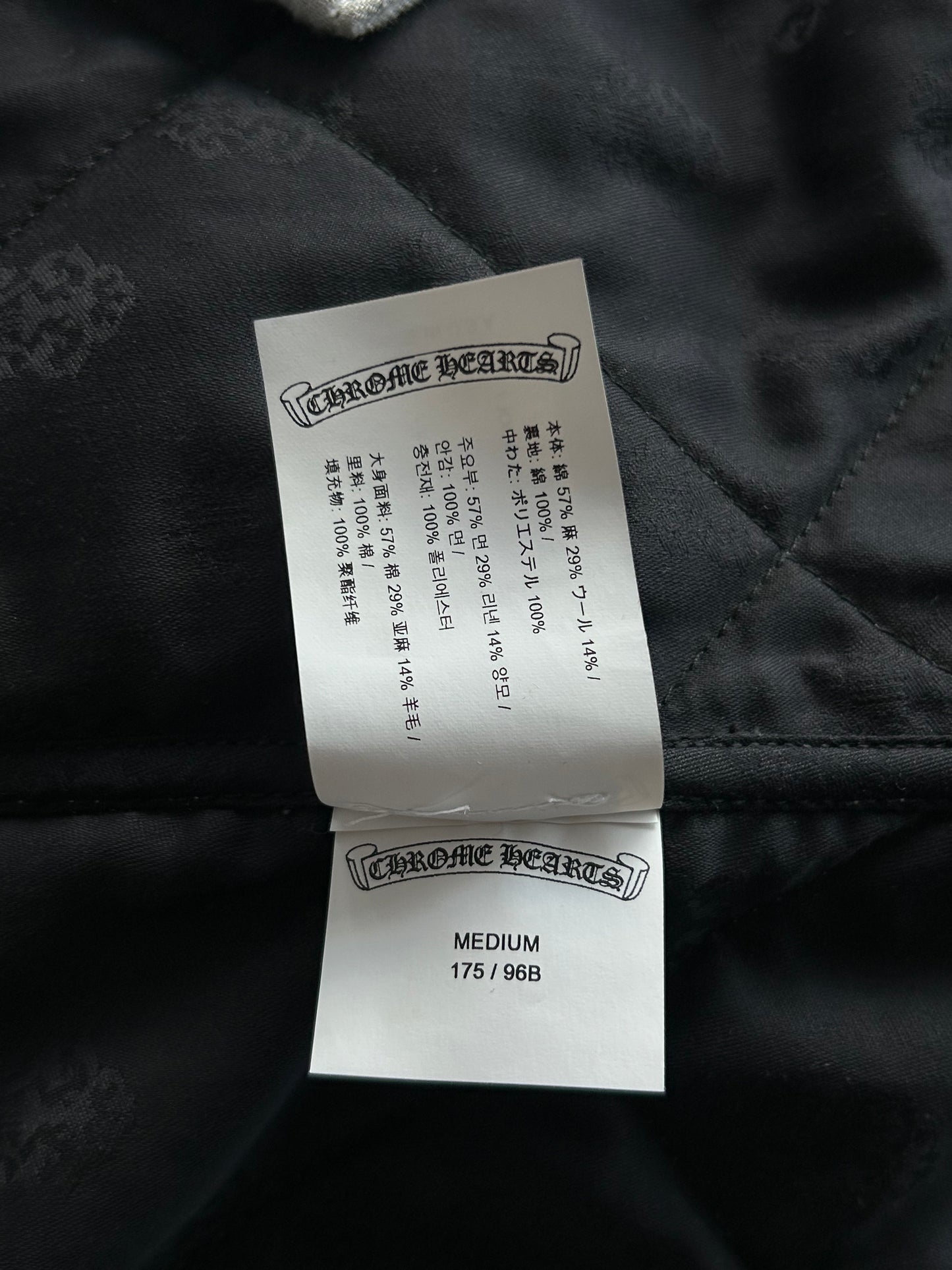 Chrome Hearts Grey Quilted Button Up Jacket