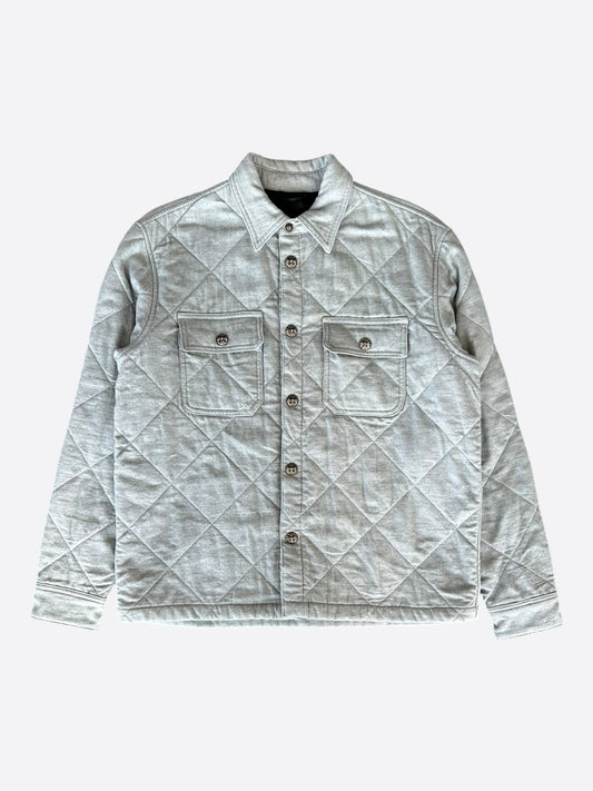 Chrome Hearts Grey Quilted Button Up Jacket