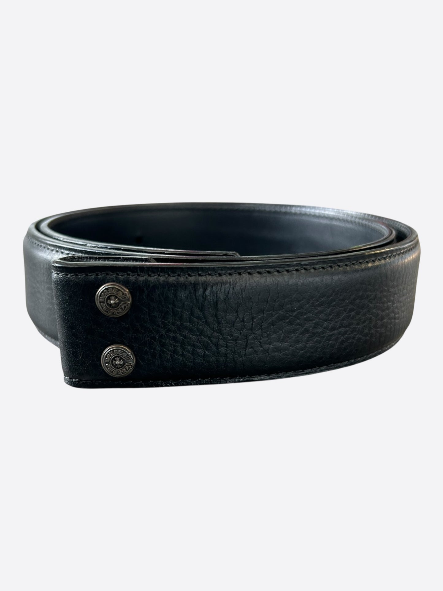 Chrome Hearts Black Leather Belt