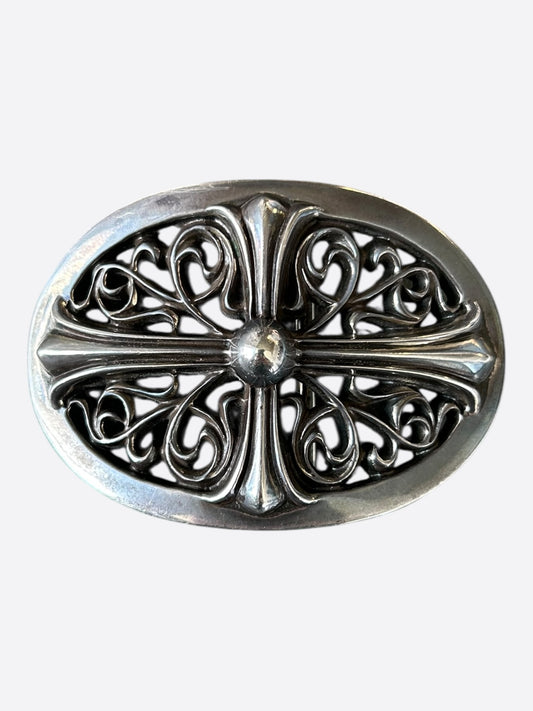 Chrome Hearts Silver Oval Cross Buckle