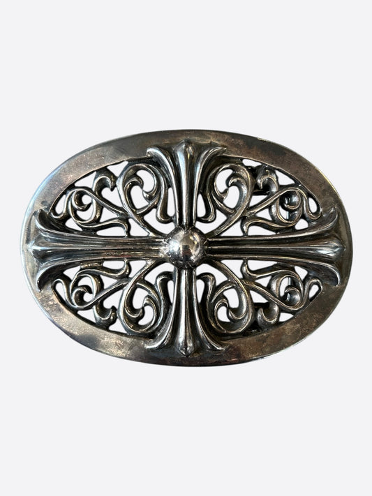 Chrome Hearts Silver XL Oval Cross Buckle