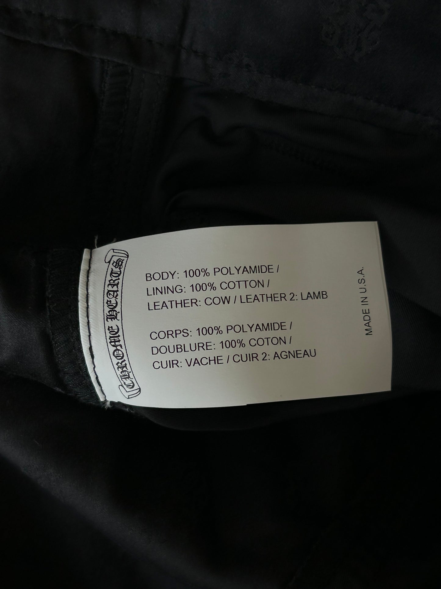 Chrome Hearts Black Nylon & Leather Carpenter Pants