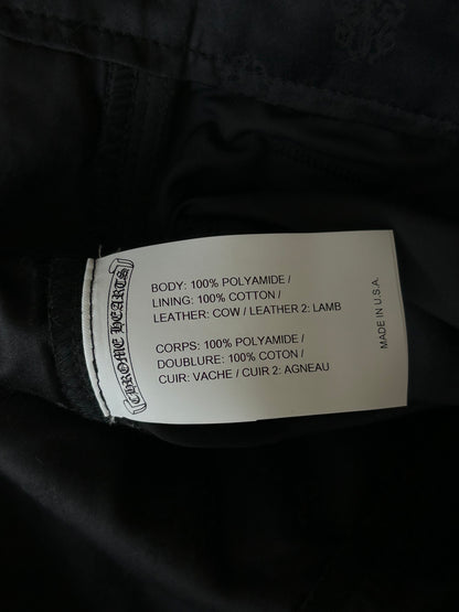 Chrome Hearts Black Nylon & Leather Carpenter Pants