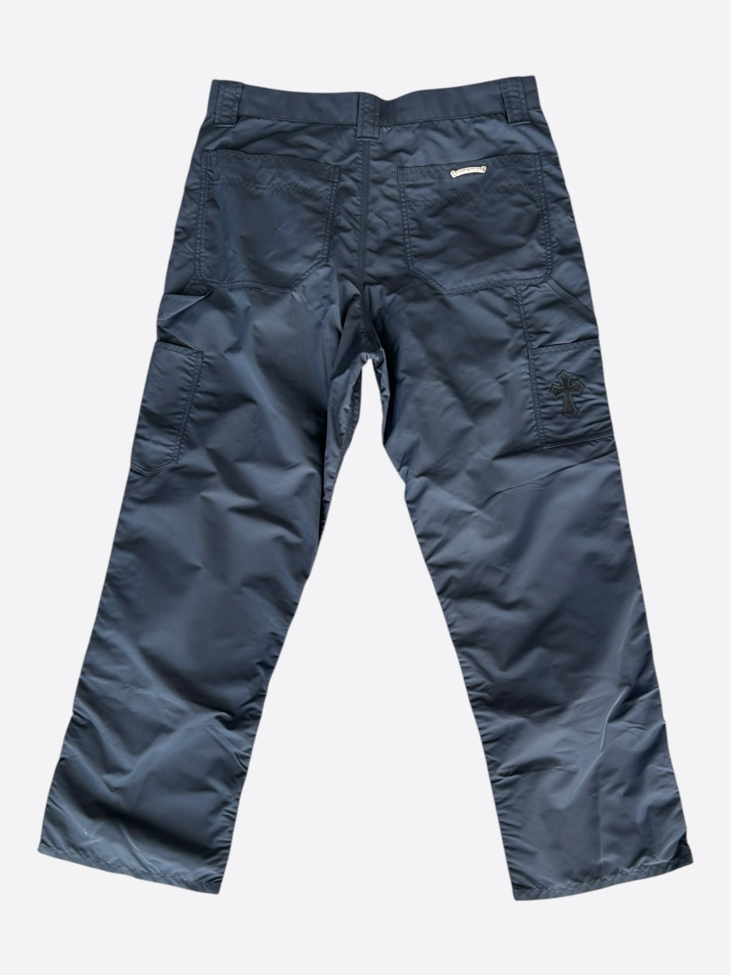 Chrome Hearts Black Nylon & Leather Carpenter Pants