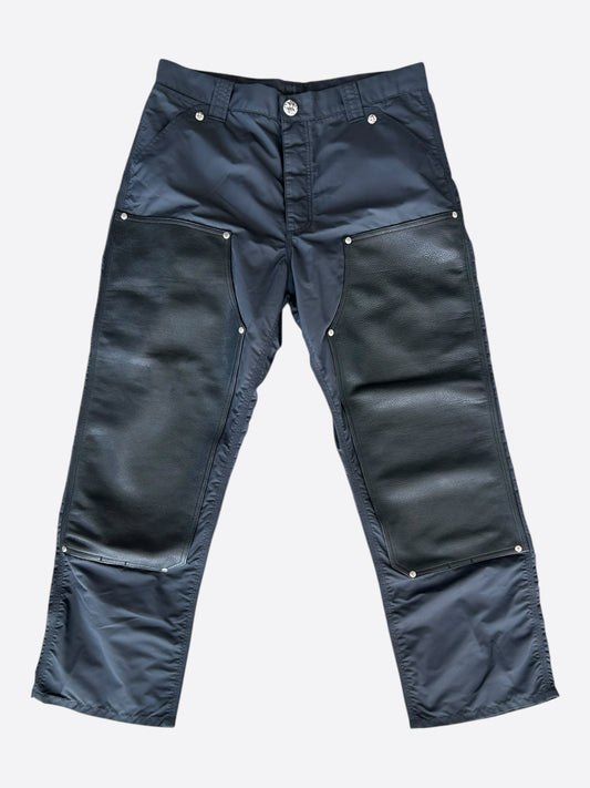 Chrome Hearts Black Nylon & Leather Carpenter Pants