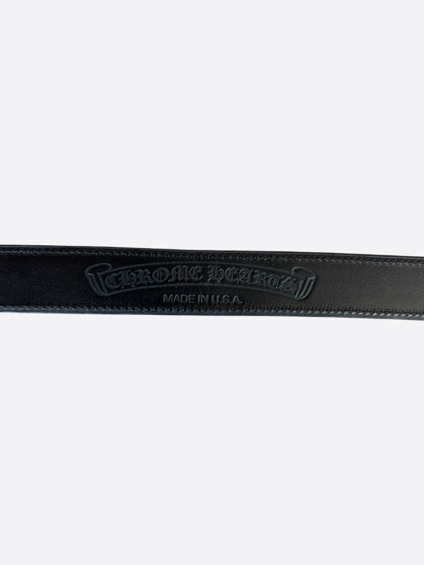 Chrome Hearts Black & Silver Cross Square Belt