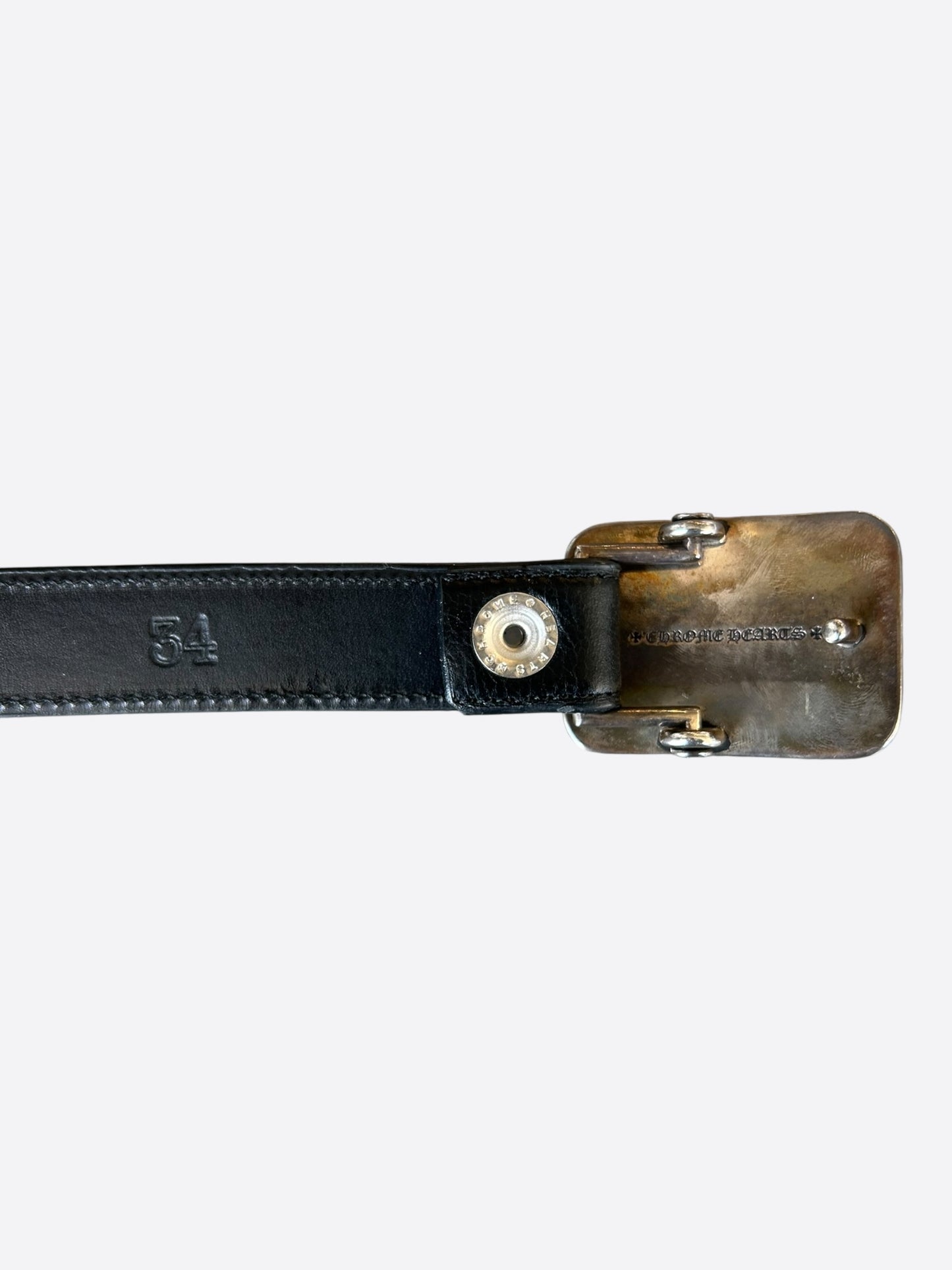 Chrome Hearts Black & Silver Cross Square Belt