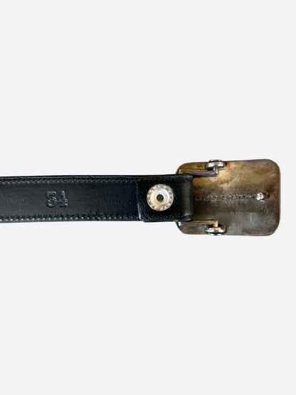 Chrome Hearts Black & Silver Cross Square Belt